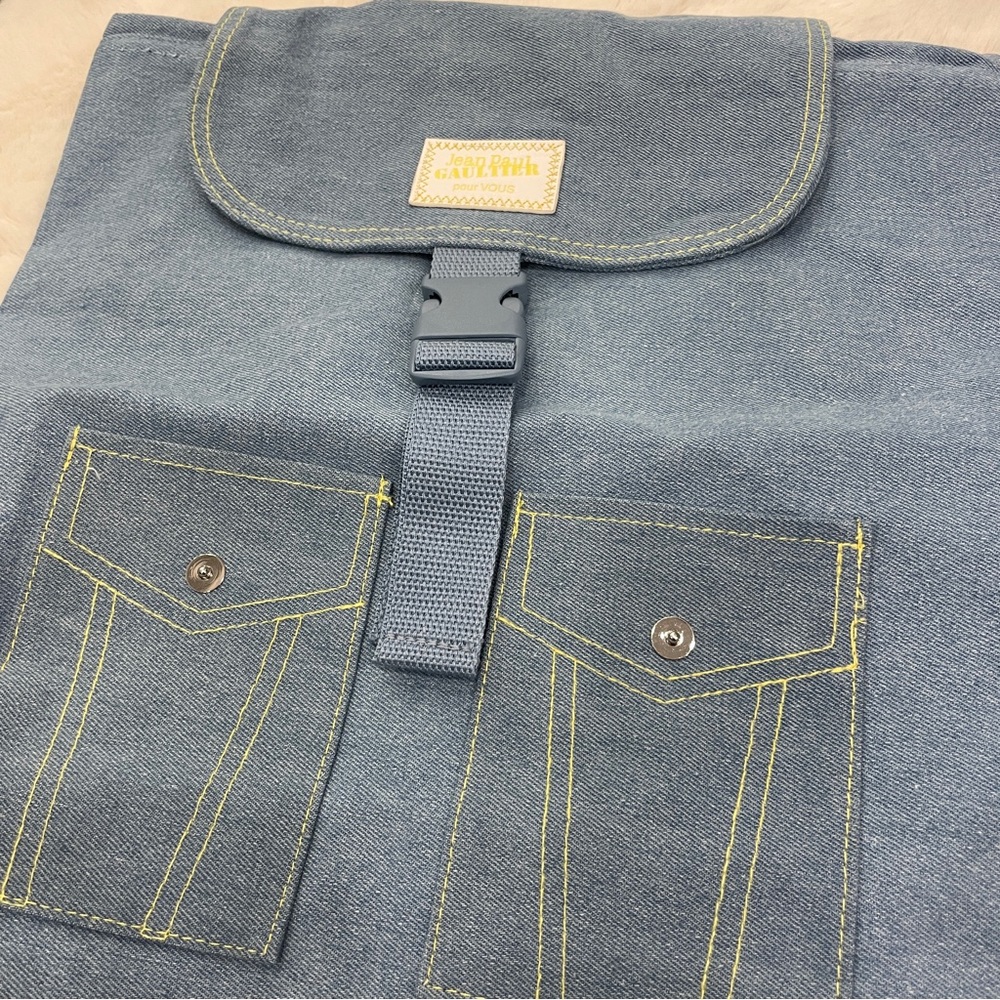 Jean Paul gaultier denim blue backpack